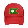 Amityville Flag Baseball Cap Women Men Hat Adjustable Mesh Cap Outdoors Sun Hat Red view 2