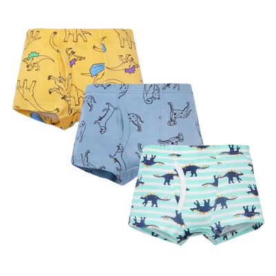 3 Pack Boys Boxer Briefs Baby Soft Cotton Toddler Underwear Children Truck Panties Various cute (Yellow, 4-5 Years)