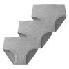 Toddler Underwear Little Girl Cotton Knit Brief, Hipster, Teen Seamless Panties Solid Color 3 Pack (Grey, 9-10 Years) view 1