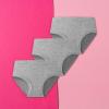 Toddler Underwear Little Girl Cotton Knit Brief, Hipster, Teen Seamless Panties Solid Color 3 Pack (Grey, 9-10 Years) view 2