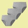 Toddler Underwear Little Girl Cotton Knit Brief, Hipster, Teen Seamless Panties Solid Color 3 Pack (Grey, 9-10 Years) view 3