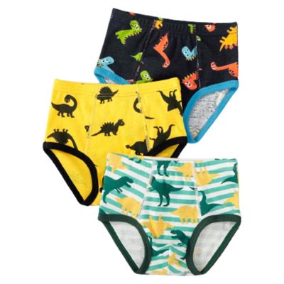 3 Pack Cotton Little Boys Underwear Baby Boys Cute Cartoon Truck Soft Boys Briefs Toddler Underwear (Yellow, 3-4 Years)