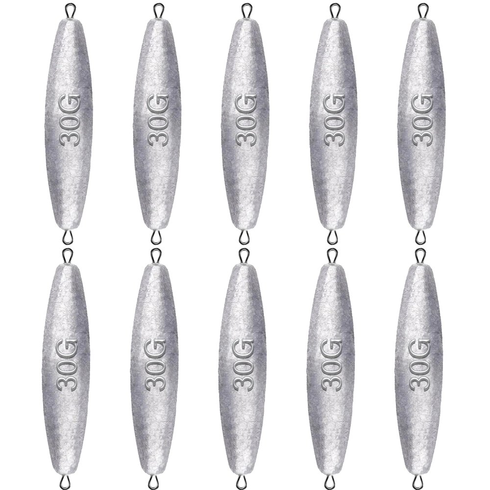 Trolling Weights Inline Fishing Weights Sinkers Double Ringed Weights for Saltwater Freshwater Fishing Get Lures Deeper 1oz to 5oz