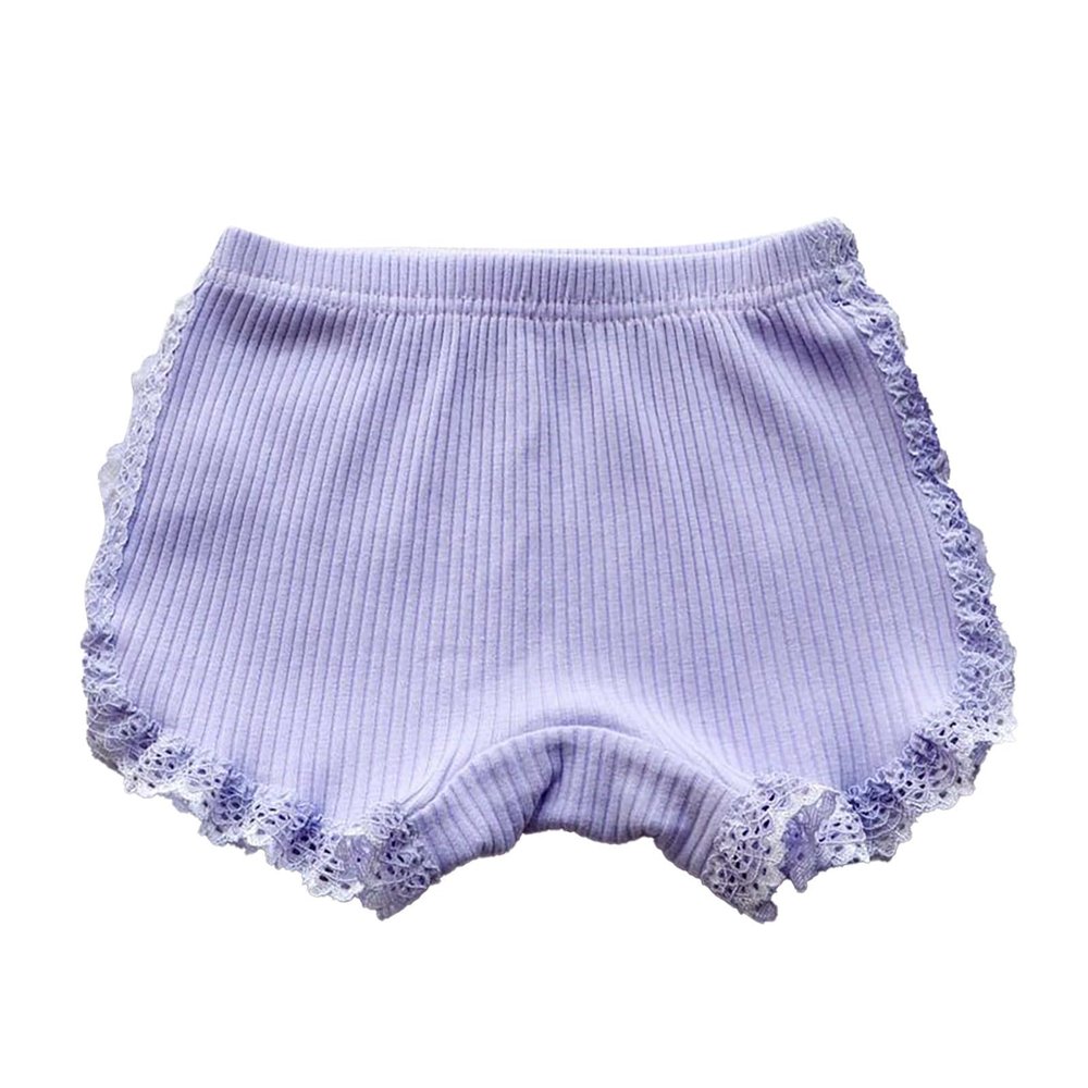 Under Dress Shorts Girls Lace Bike Short Dance Undershorts Baby Girls Cartwheel Shorts Toddler (Purple, 18-24 Months)