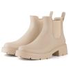 Asgard Women's Platform Ankle Rain Boots Waterproof Chelsea Boots Short Rubber Booties with Chunky Heel, Platform Nude 40 view 1