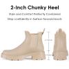 Asgard Women's Platform Ankle Rain Boots Waterproof Chelsea Boots Short Rubber Booties with Chunky Heel, Platform Nude 40 view 4