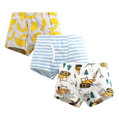 Boys Boxer Briefs Shorts Cotton Dinosaur Baby Toddler Cute Cartoon Underwear Briefs for Kids Trunks, (Yellow, 7-8 Years)
