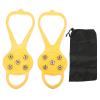1pair Non Slip Spikes Ice Cleats, Anti Skid 5 Teeth Crampons Traction Cleats Strong Grip, 5 Teeth Winter Climbing Shoes Cover (Yellow M) view 1