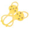1pair Non Slip Spikes Ice Cleats, Anti Skid 5 Teeth Crampons Traction Cleats Strong Grip, 5 Teeth Winter Climbing Shoes Cover (Yellow M) view 2