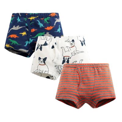 Boys Boxer Briefs Shorts Cotton Dinosaur Baby Toddler Cute Cartoon Underwear Briefs for Kids (Watermelon Red, 6-7 Years)