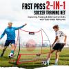 ZEALFEEL Soccer Rebounder, 2-in-1 Soccer Rebound Net, 6'x4.7' Large Net & 6'x16" Small Net, Soccer Bounce Back Net Practice for Team Volley Passing Solo Training, Football Trainer with Carry Bag Cones view 2
