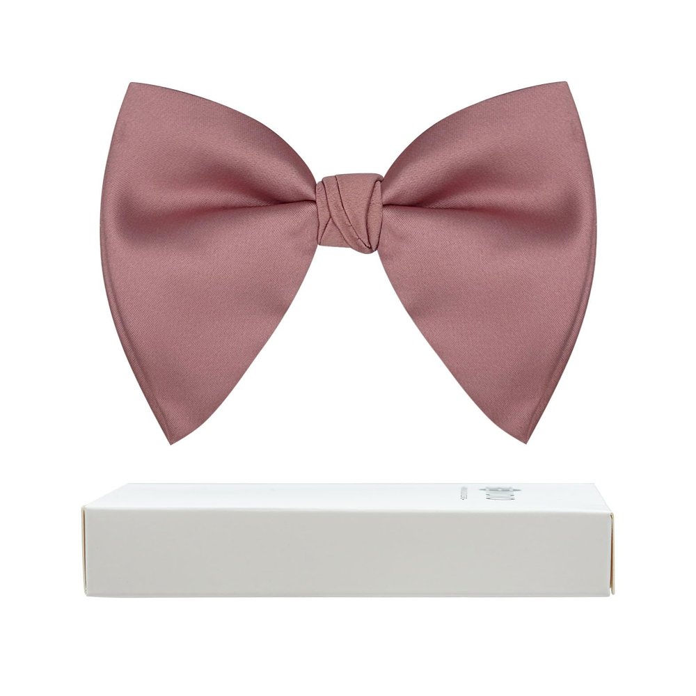 BEWDIO Dusty Pink Bow Ties for Men, Tuxedo Oversized Pre-Tied Bowties for Mens Party Wedding (60-06L)