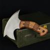 AncientSmithy Tomahawk Axe - Handmade Tactical Tomahawk Hatchet - Full Tang Combat Axe for Military Camping and Outdoor Activities (Hawk with Leather Sheath) view 4