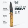 Benchmade - Bugout Outdoor EDC Folding Knife, Slim, Lightweight, Drop-Point Blade, Aluminum Handle (535BK-07) view 2