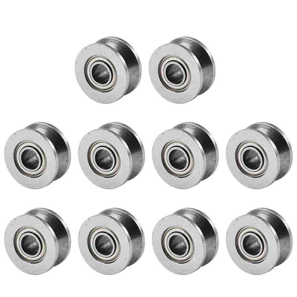 10 Pcs Thin Wall Ball Bearings,Sturdy Carbon Steel Groove Double Ball Bearings Ball Bearing Pulley Skateboard Bearings Skate Bearings for Rail Track Linear Motion System