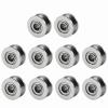 10 Pcs Thin Wall Ball Bearings,Sturdy Carbon Steel Groove Double Ball Bearings Ball Bearing Pulley Skateboard Bearings Skate Bearings for Rail Track Linear Motion System view 1