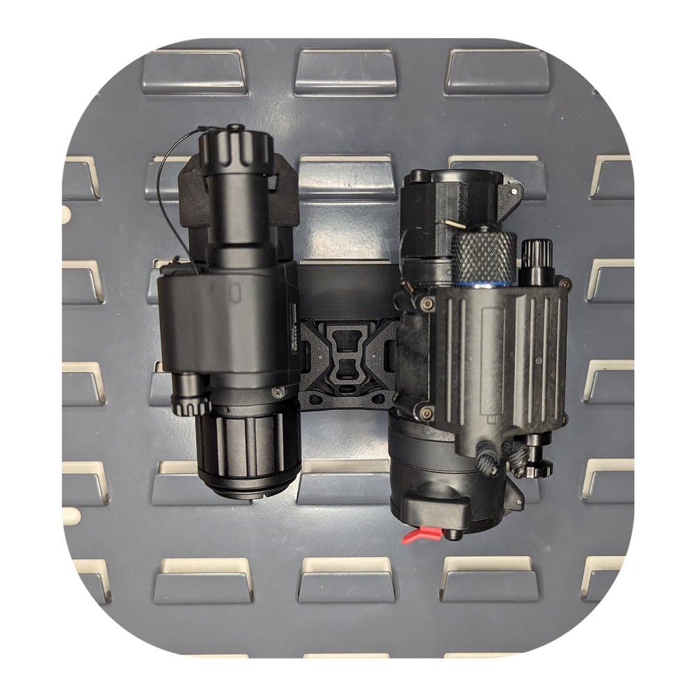 Hammy3DPrints Dovetail Mount for Night Vision/Thermal - Secure It/Akro Mils | Gear Holder Storage Rack (Plastic Panel)