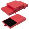 4 Pcs Jewelry Gift Box, 3.53.5x0.7Inch Cardboard Jewelry Boxes, Fancy Necklace Bracelet Earring Drawer Organizer Box, Kraft Empty Jewellery Boxes for Necklace Ring Earring Display Box (Red) view 1