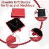 4 Pcs Jewelry Gift Box, 3.53.5x0.7Inch Cardboard Jewelry Boxes, Fancy Necklace Bracelet Earring Drawer Organizer Box, Kraft Empty Jewellery Boxes for Necklace Ring Earring Display Box (Red) view 3