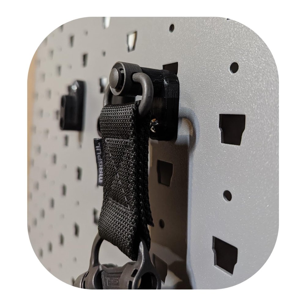 Hammy3DPrints QD Cup Sling Mount - GallowTech | Gear Holder Storage Rack (Black, Single Cup)