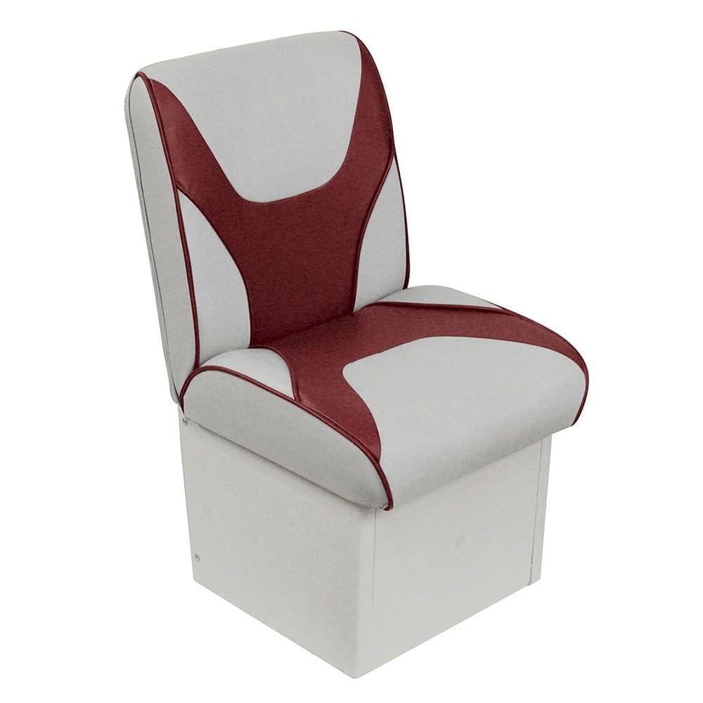 Overton's Deluxe Jump Boat Seat  High-Impact Plastic Frame, UV-Resistant Marine Vinyl, Storage Under Seat, 10" Base