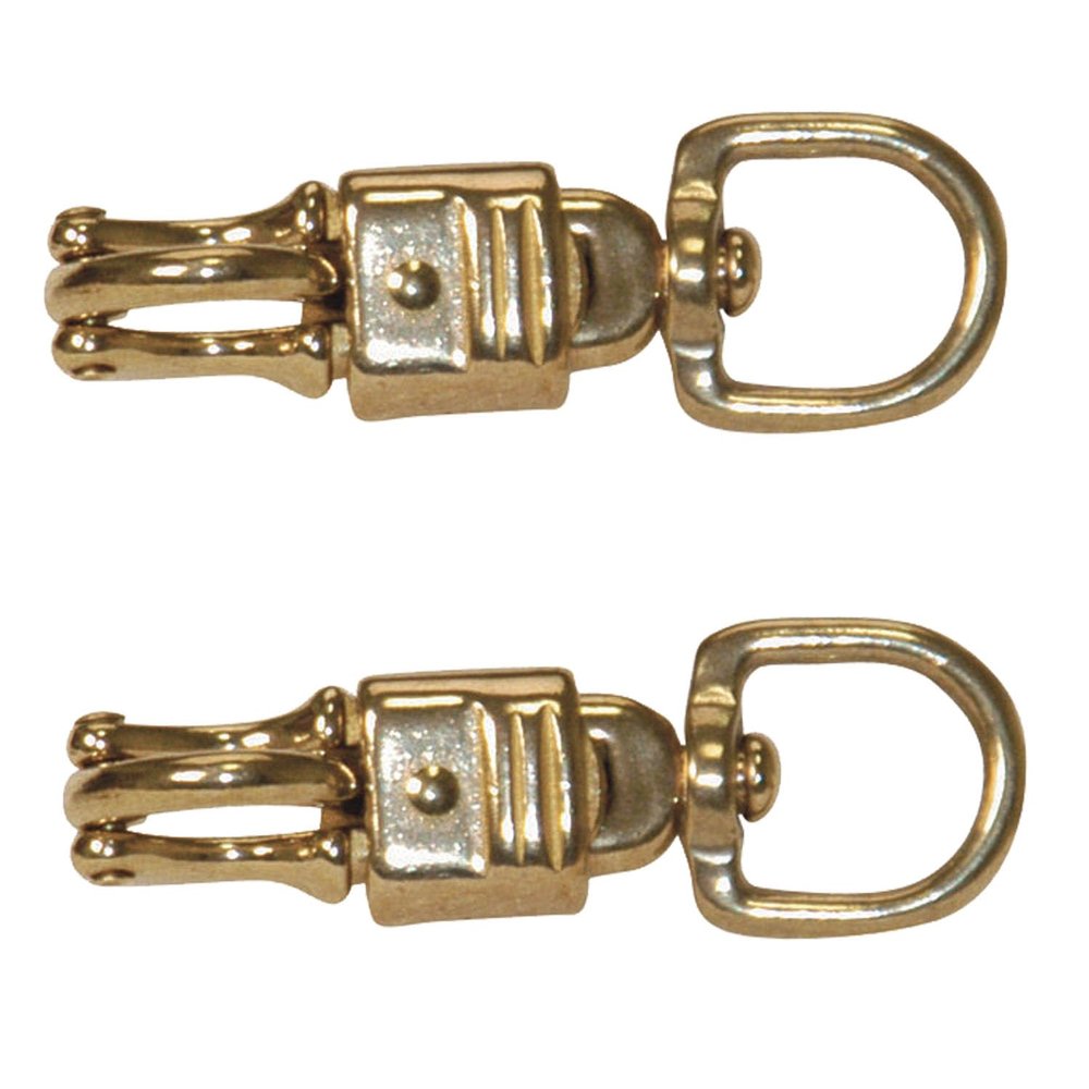 Jeffers Round Eye Swivel Brass Panic Snap, 3/4" x 3-5/8", Quick Release Hook, Horse Tack Snap for Lead Rope, Cross Ties or Chains, Replacement Hardware, Farm Equipment, Stable Supplies - 2 Pack