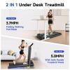 YPOO Foldable Treadmill with Incline, Walking Pad with Handle Bar 3 Level Incline, Portable Folding Treadmills for Home/Office 300 Lbs Capacity, Quiet Desk Treadmill with Remote Control & APP view 2