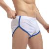 Mens See Through Shorts Sexy Mesh Underwear Split Side Boxer Loose Lounge Breathable Underpants White view 3