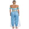 Zaldita Women's Arabian Princess Costume One Piece Harem Pants Jumpsuits Belly Dance Halloween Blue XX-Large view 2