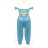 Zaldita Women's Arabian Princess Costume One Piece Harem Pants Jumpsuits Belly Dance Halloween Blue XX-Large view 4