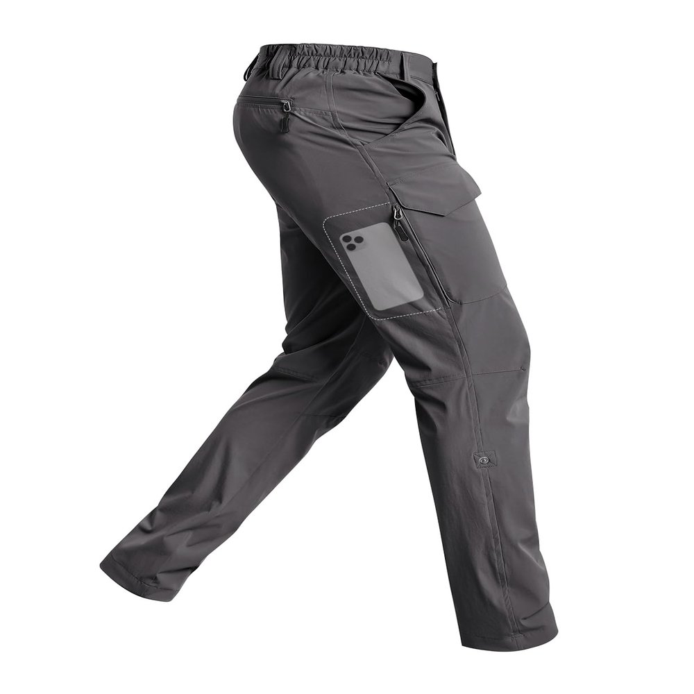 Cycorld Men's-Hiking-Pants-Lightweight-Water-Resistant-Quick-Dry Stretch for Travel Camping Fishing Outdoor (Deep Grey, 32)