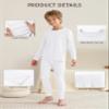 VZV Kids Thermal Underwear Set, Boys Underwear Thermals Set, Fleece Lined Base Layers Top Bottom for Skiing Cold Weather White view 3