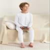 VZV Kids Thermal Underwear Set, Boys Underwear Thermals Set, Fleece Lined Base Layers Top Bottom for Skiing Cold Weather White view 4