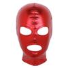 Loodgao UUnisex Men Women Open Eyes Mouth Full Face Mask Hood Latex Shiny Metallic Face Mask Cosplay Costume Red One Size view 1