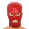 Loodgao UUnisex Men Women Open Eyes Mouth Full Face Mask Hood Latex Shiny Metallic Face Mask Cosplay Costume Red One Size view 2