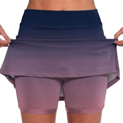 JOFOW High Waist Athletic Sports Skirt Shorts Plus Size Skorts for Curvy Women Skorts for Women Plus Size High Waisted Athletic Golf Skorts Skirt (C-Purple,5X-Large)