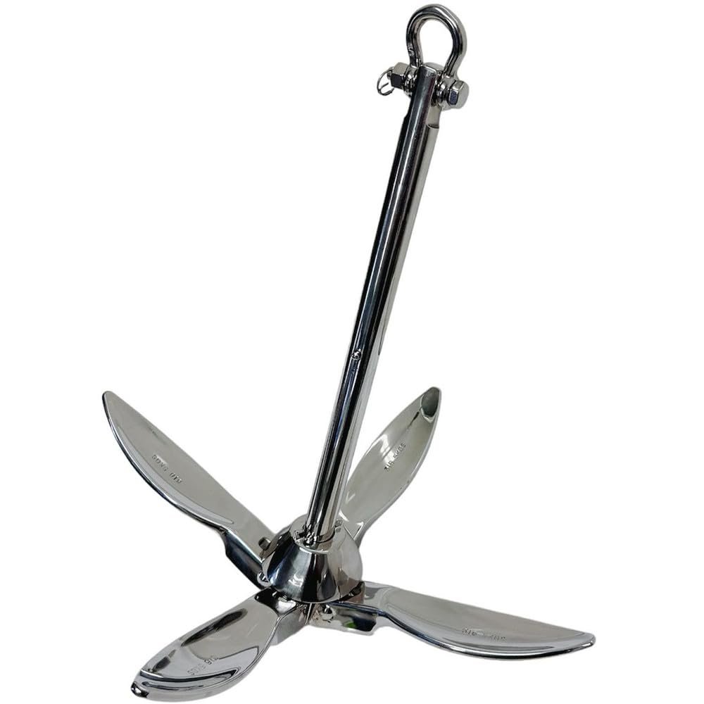 Prolinemax Marine Boat 316 Stainless Steel Folding Anchor 5Kg Folding Grapnel Fishing Yacht