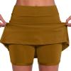 JOFOW Skirt for Women High Waist Athletic Skirt Skorts for Woman Skorts for Women with Pockets Womens Skorts (A-Brown,X-Large) view 1
