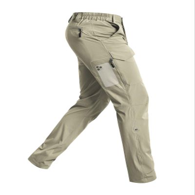 Cycorld Men's 7-Pocket Hiking Pants - Lightweight Quick-Dry Water-Resistant Stretch for Travel Camping Fishing (Pea Green, 40)