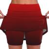 JOFOW Skirt for Women High Waist Athletic Skirt Skorts for Woman Skorts for Women with Pockets Womens Skorts (F-Red,X-Large) view 1