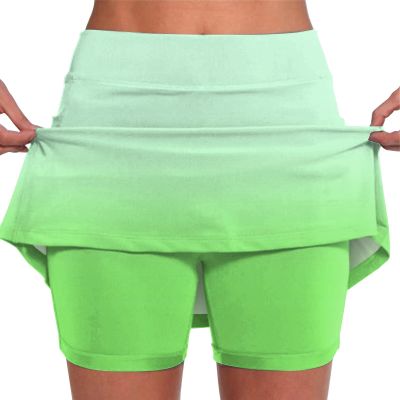 JOFOW Skorts for Women Knee Length Knee Length Skorts for Women Skirts with Built in Shorts Athletic Skorts for Women (E-Green,XX-Large)