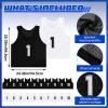 Meooeck 20 Player Flag Football Set Training Equipment Include Flag, Jersey, Football, Belt, Cone(Black White) view 2