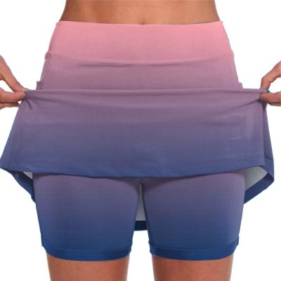 JOFOW Skirt for Women High Waist Athletic Skirt Skorts for Woman Skorts for Women with Pockets Womens Skorts (D-Pink,4X-Large)
