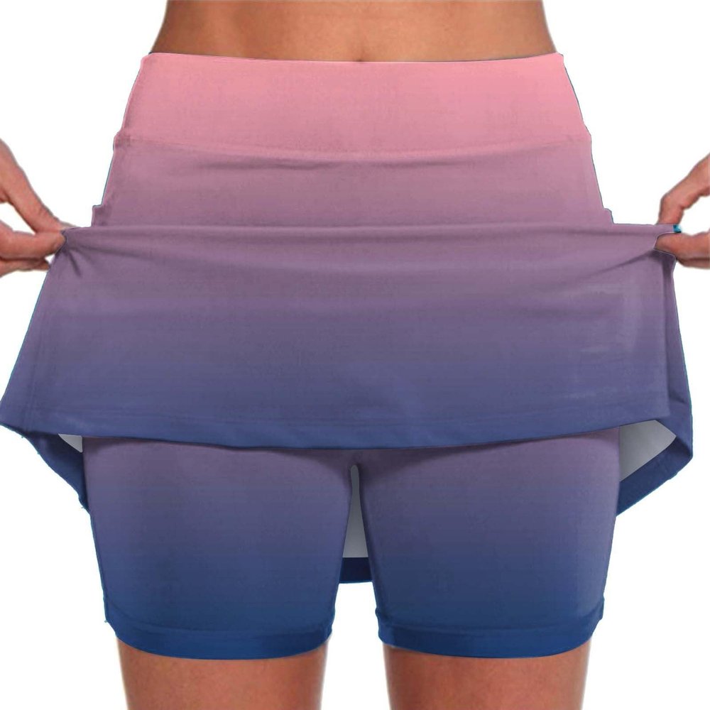 JOFOW Skirt for Women High Waist Athletic Skirt Skorts for Woman Skorts for Women with Pockets Womens Skorts (D-Pink,4X-Large)