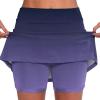 JOFOW Womens Skirt with Shorts Built in High Waisted Athletic Tennis Golf Skirts with Shorts Pockets Biker Shorts Sport Skirts for Women with Shorts (B-Black,3X-Large) view 1