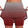 JOFOW Skorts for Women Knee Length Knee Length Skorts for Women Skirts with Built in Shorts Athletic Skorts for Women (B-Wine,XX-Large) view 1