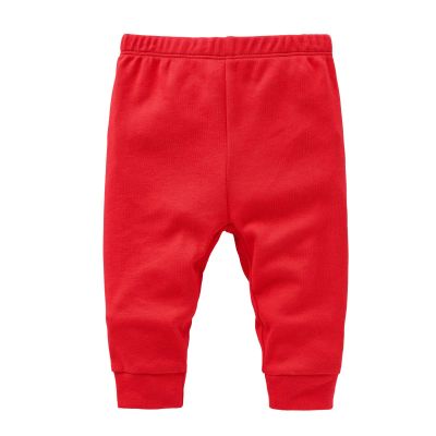 NineFit Basics Baby Joggers for Boys Girls Baggy Sweatpants Solid Pull On Elastic Waist School Pants Casual Sport (Red, 0-3 Months)