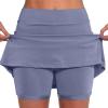 JOFOW Womens Skirt with Shorts Built in High Waisted Athletic Tennis Golf Skirts with Shorts Pockets Biker Shorts Sport Skirts for Women with Shorts (A-Navy,Small) view 1