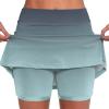 JOFOW Womens Skirt with Shorts Built in High Waisted Athletic Tennis Golf Skirts with Shorts Pockets Biker Shorts Sport Skirts for Women with Shorts (F-Grey,Small) view 1
