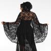 GORAIS Black Lace Hooded Cape Short Sheer Cloak Halloween Cosplay Costume for Women (Black, One Size) view 2